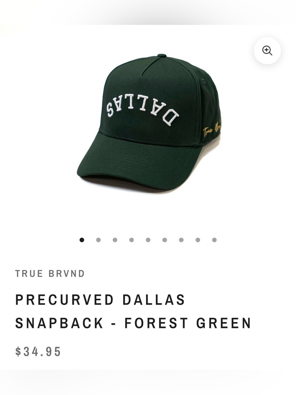 True Brvnd - Precurved Dallas Snapback Hat - Forest Green